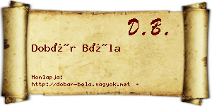 Dobár Béla névjegykártya